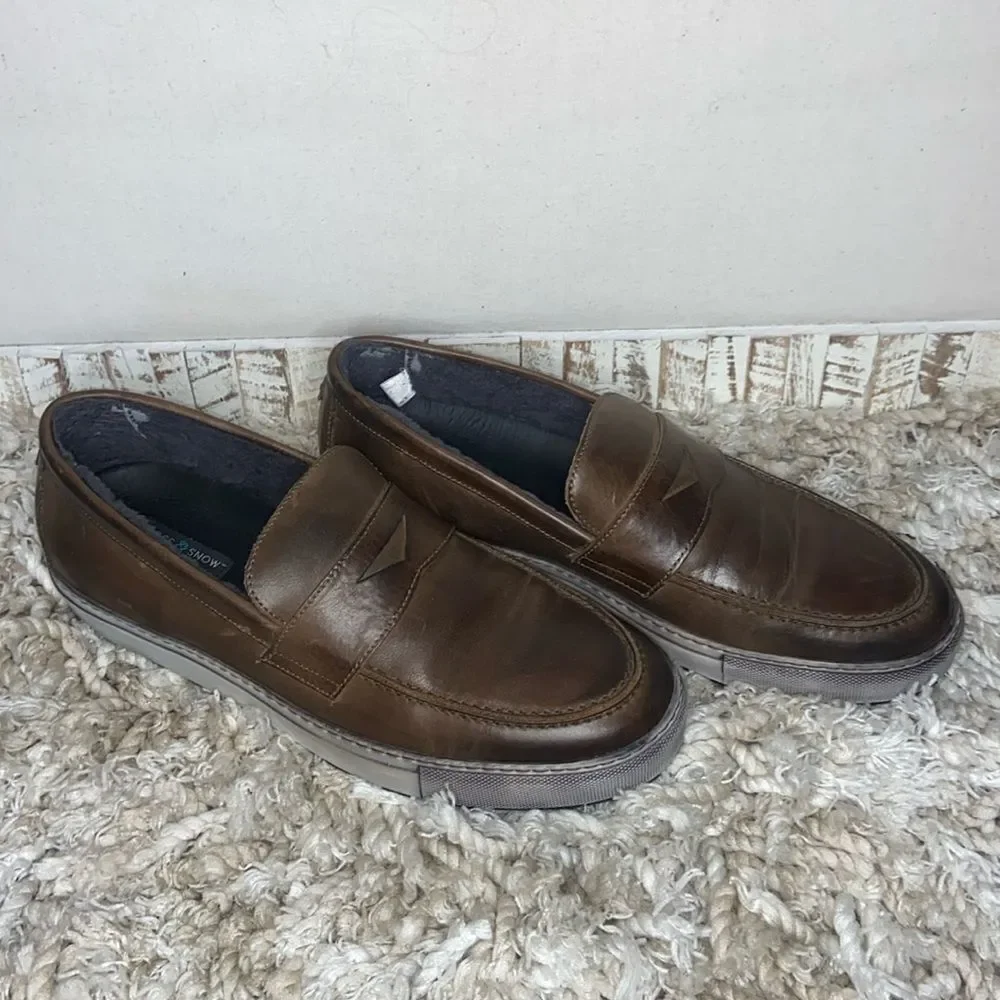 Ross & Snow Brown Matteo Shearling Loafer Sneaker Handmade  display picture 2